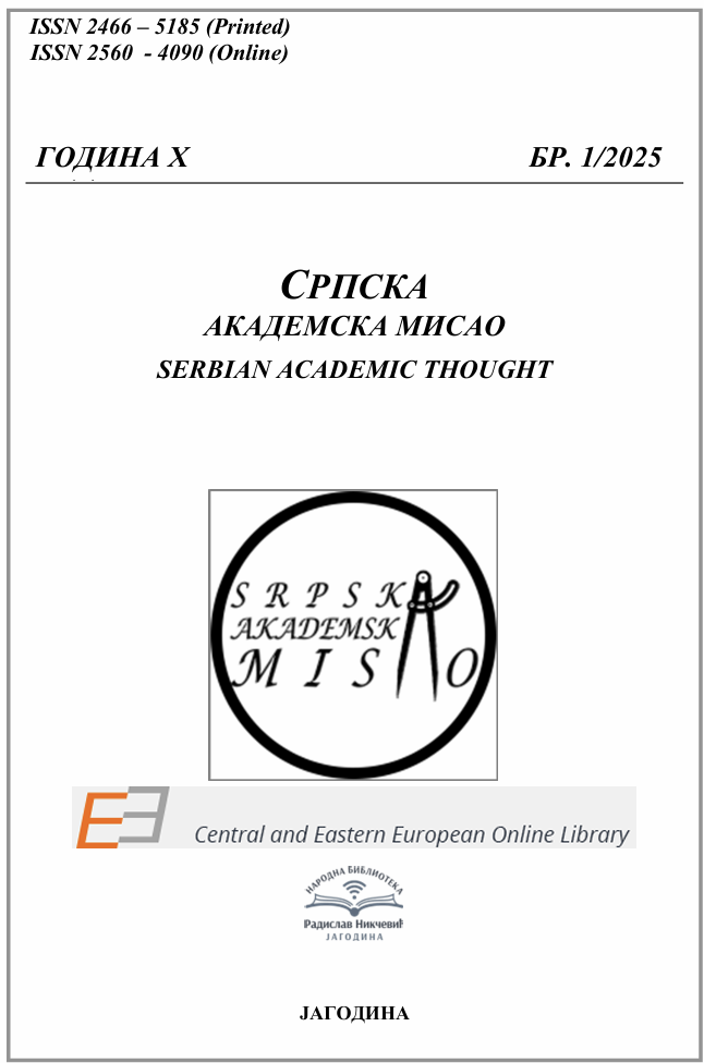					View Vol. 10 No. 1 (2025): SERBIAN ACADEMIC THOUGHT
				